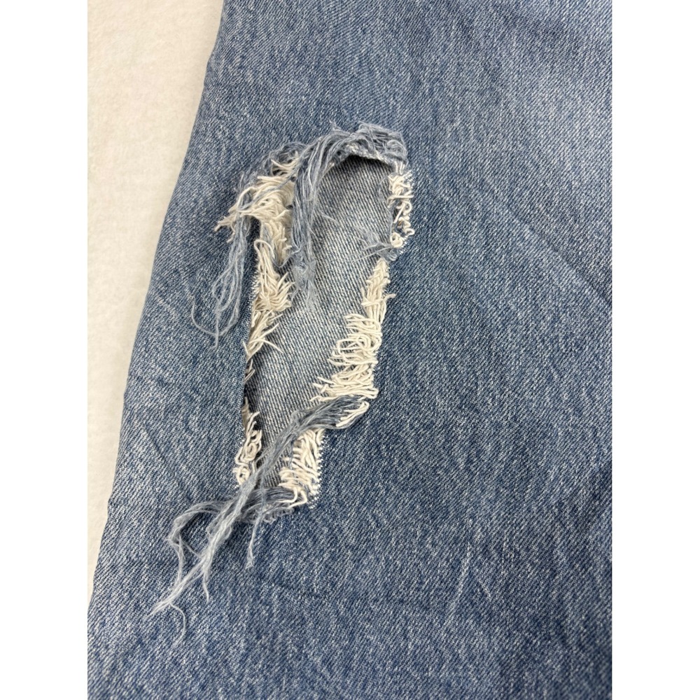 Levis 501 Mens 38x32 Jeans Grungy Distressed Medium Wash Vintage Back Hole Fade - Picture 6 of 10